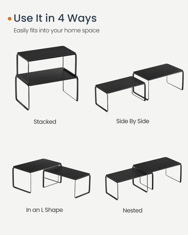 Songmics Home bamboo cabinet shelf stacked configuration demonstrates flexible space saving