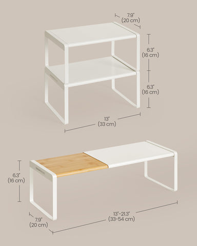 SONGMICS HOME bamboo and metal construction provides sturdy storage