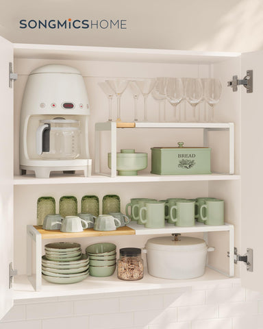 SONGMICS HOME cream white counter shelves ideal for countertop storage
