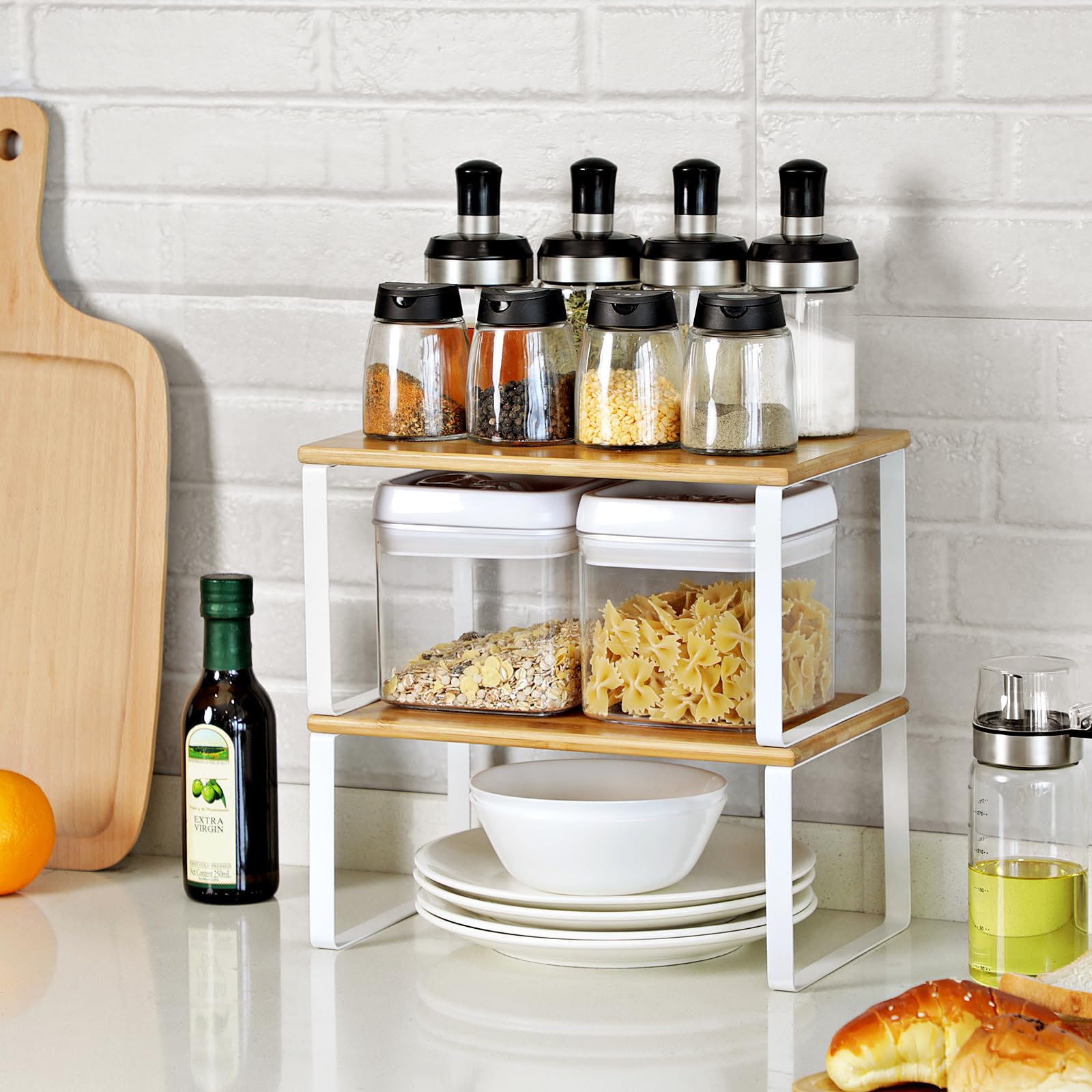 Songmics kitchen counter storage for spices bottles and appliances