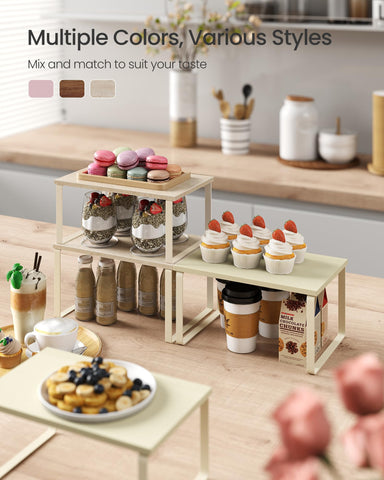 Songmics kitchen spice rack stackable design keeps jars visible and within reach.