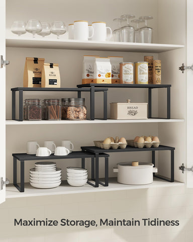 SongMICS kitchen storage multi-tier design keeps cans and containers visible.