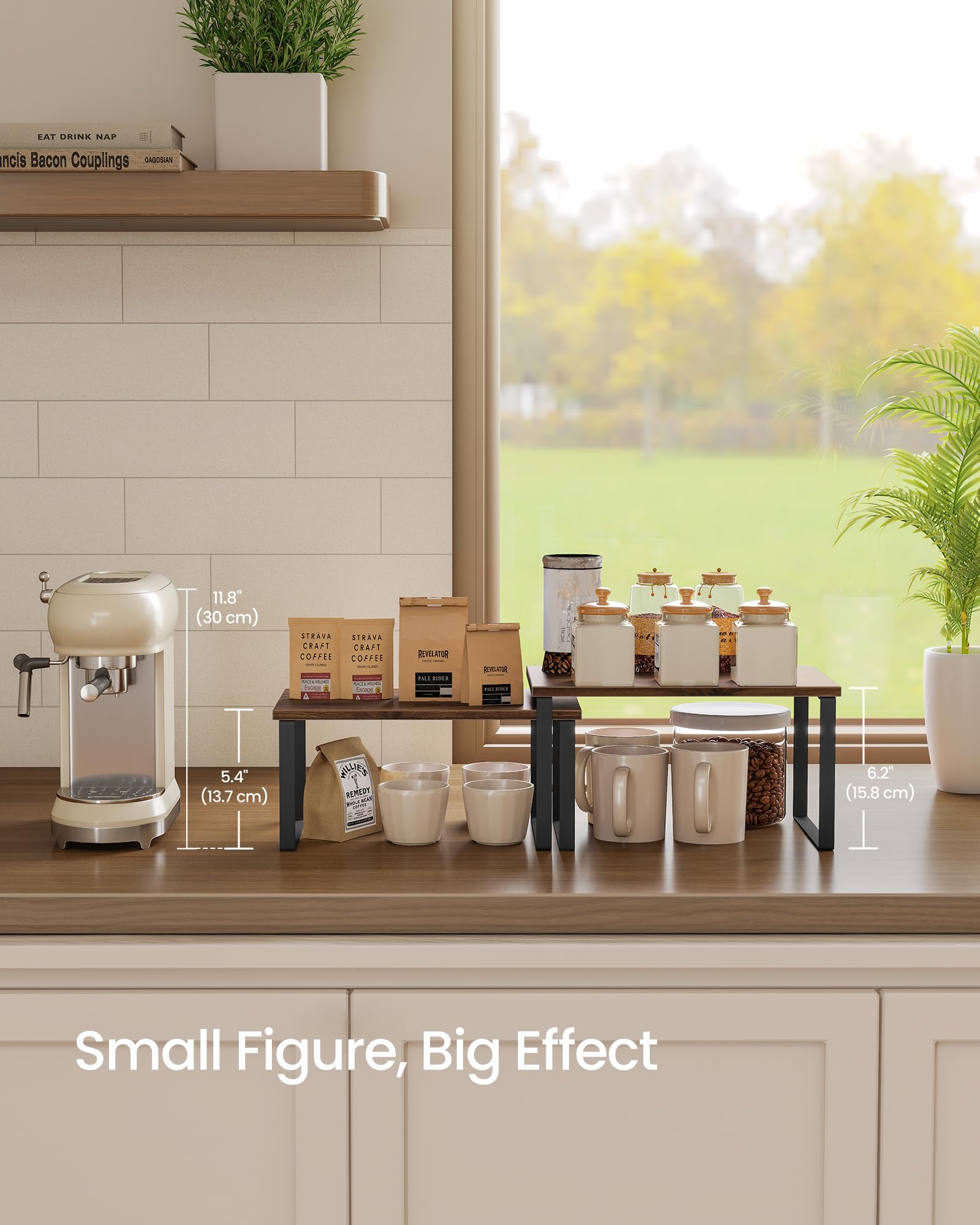 SONGMICS kitchen rack supports heavy jars up to 33 lb per shelf