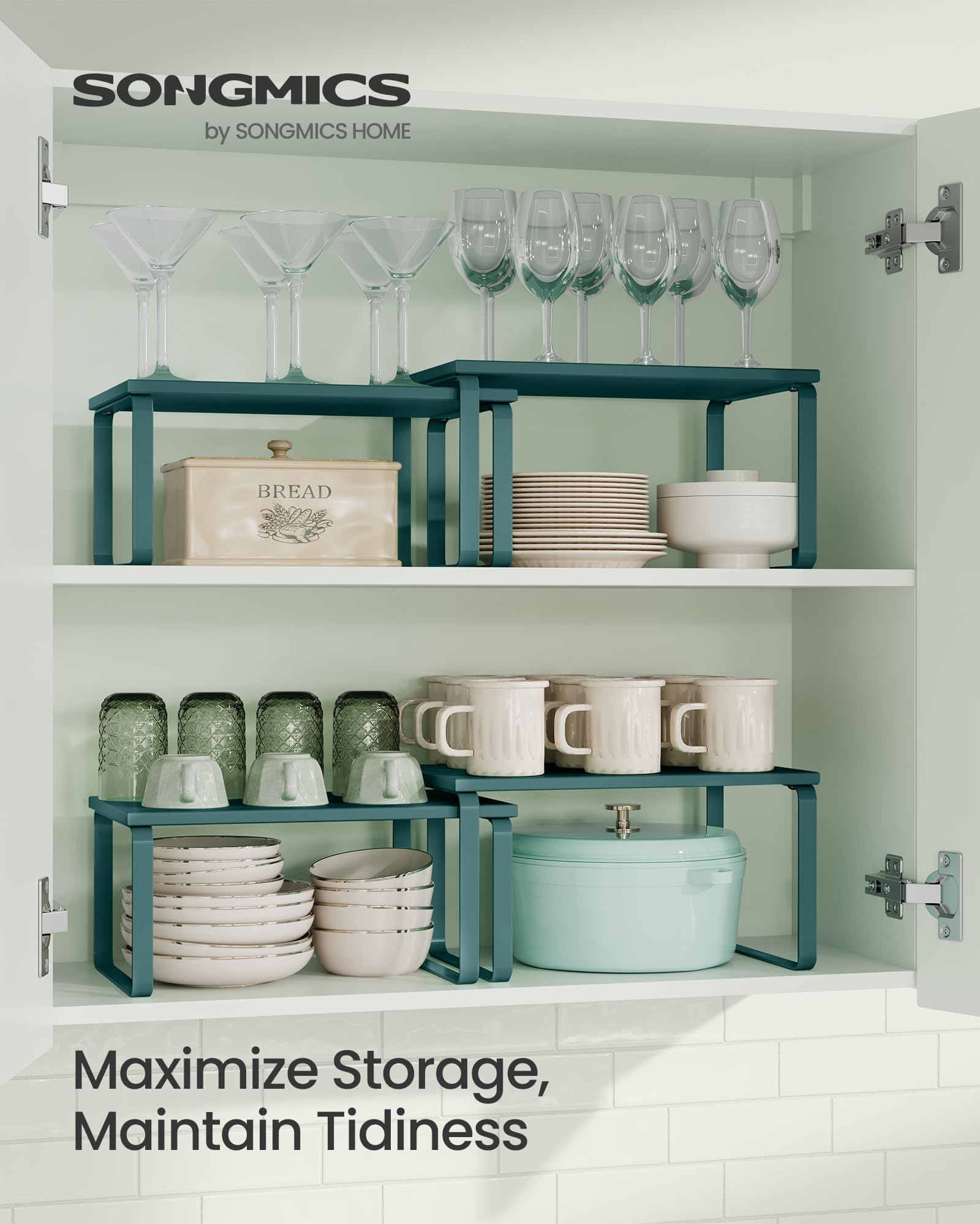 Songmics kitchen storage with spice rack keeps jars neatly visible