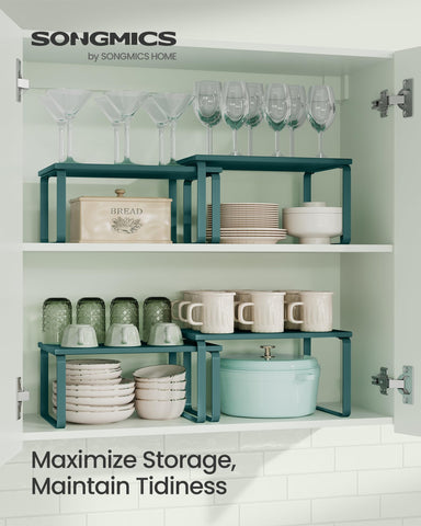 Songmics kitchen storage with spice rack keeps jars neatly visible