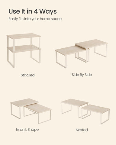 Songmics metal and engineered wood construction delivers sturdy support for heavy canisters.
