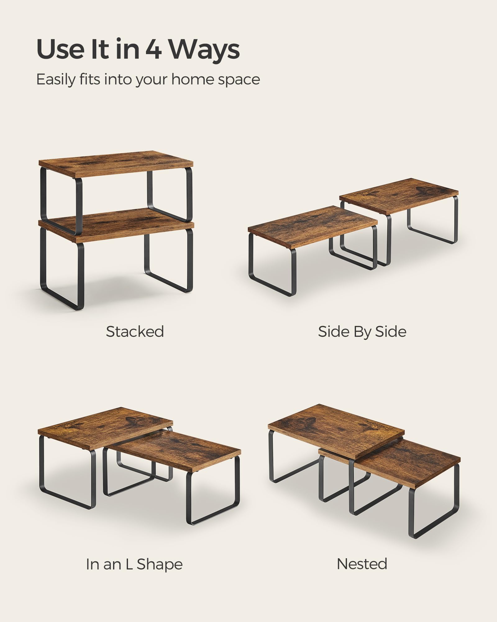 SONGMICS provides organized countertops and faster item location.