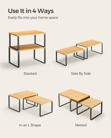 Songmics small and large shelves support varied items neatly