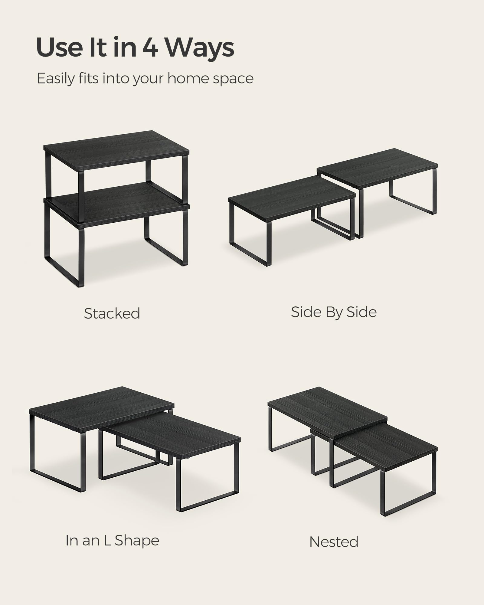 SONGMICS small and large shelves adapt to diverse storage needs