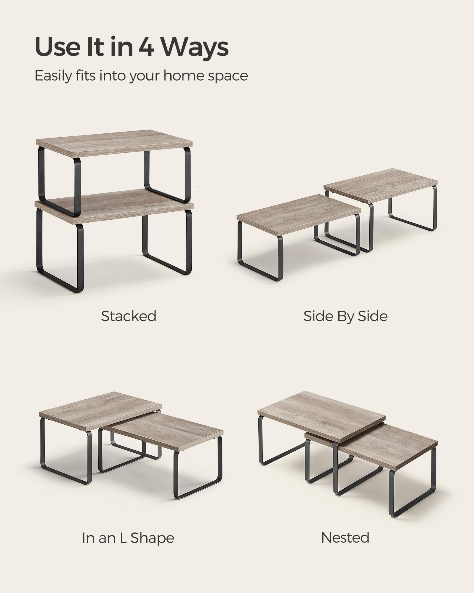 SONGMICS spice rack doubles as a small cat food table.