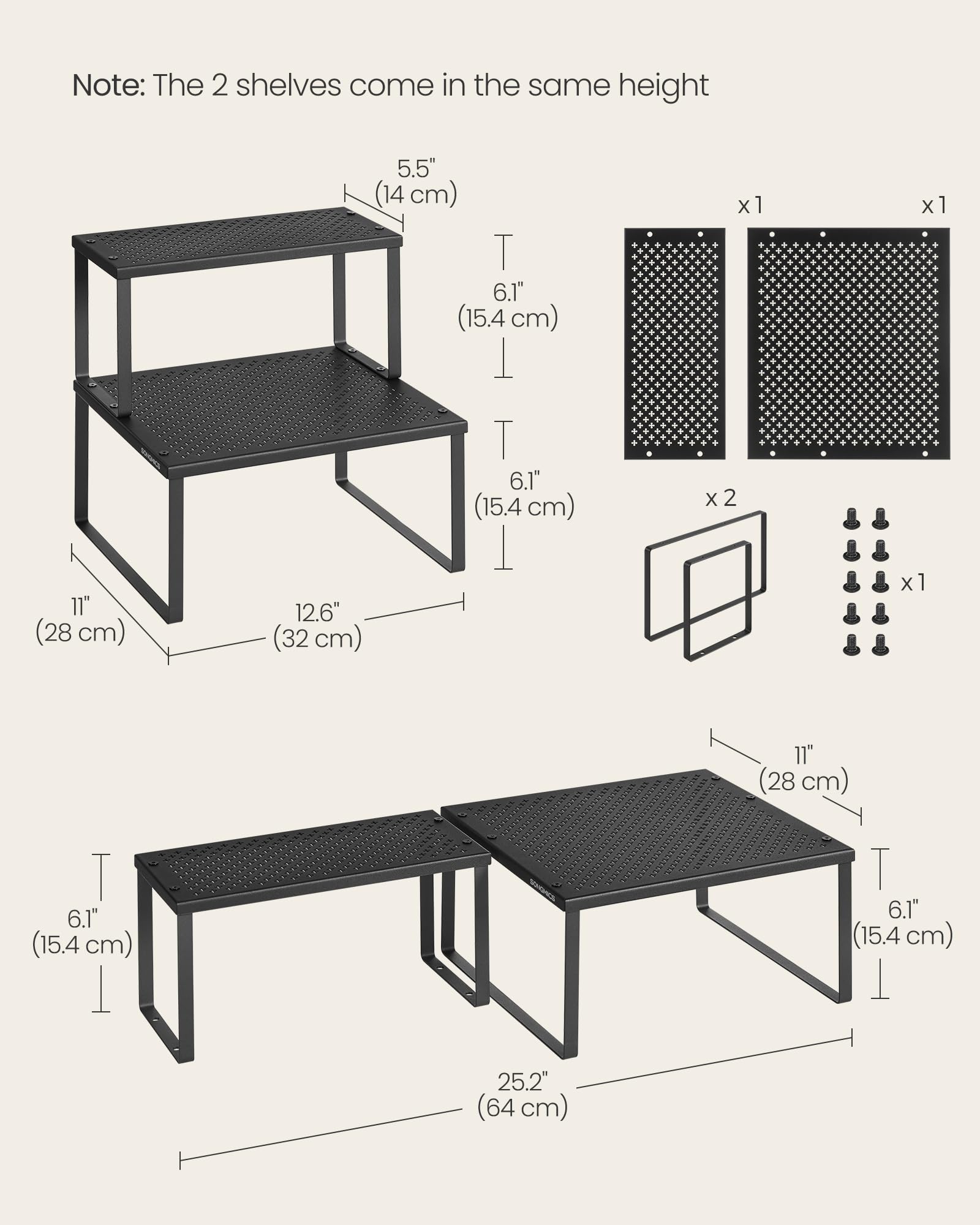 Songmics spice racks heavy-load support on large shelf for coffee gear.