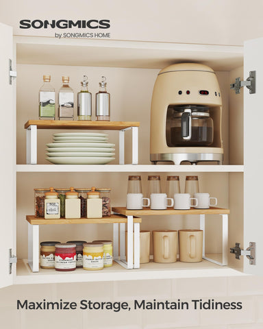 SongMics stackable spice rack compact maximizes countertop space