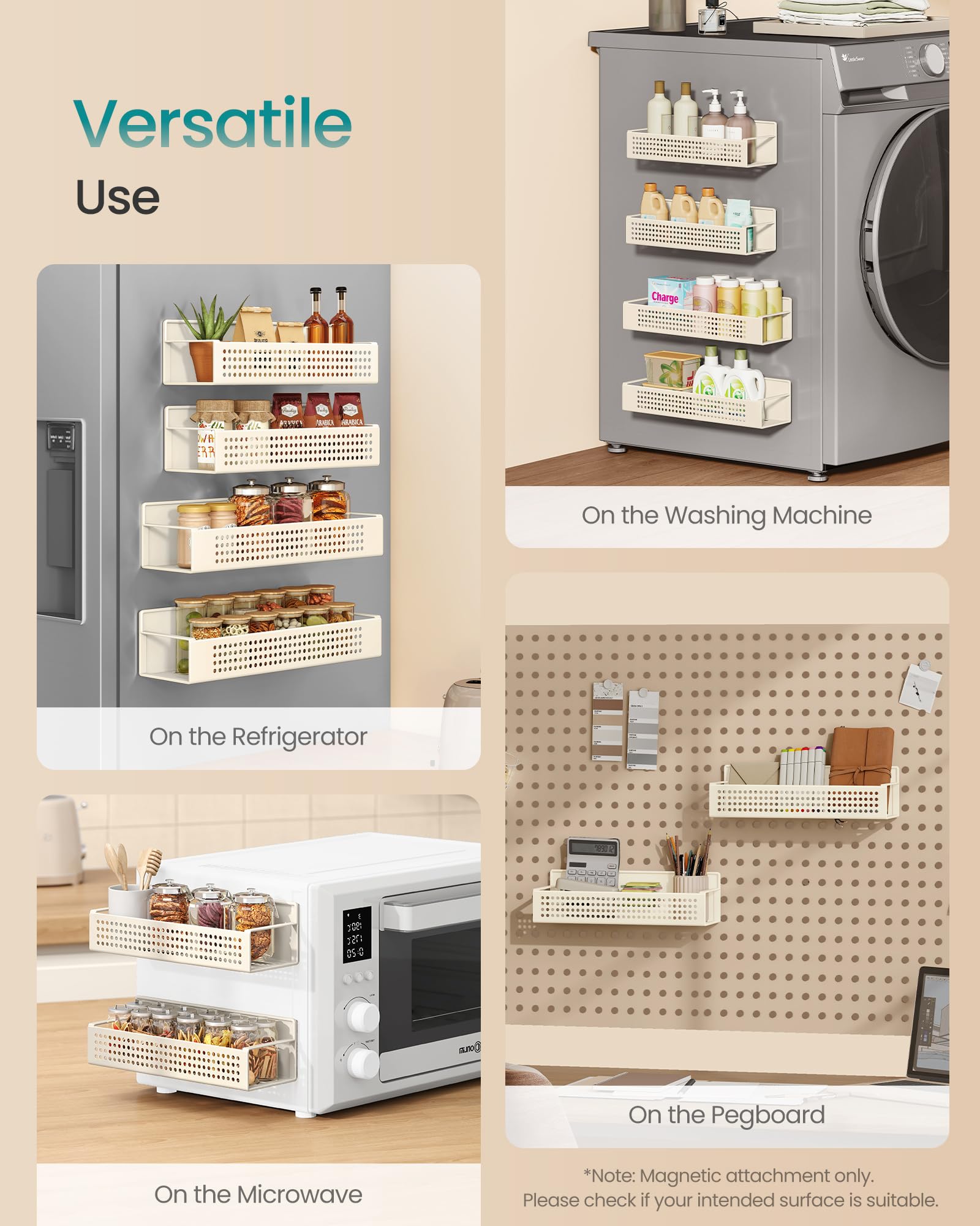Songmics spice rack beside a microwave for easy can organization