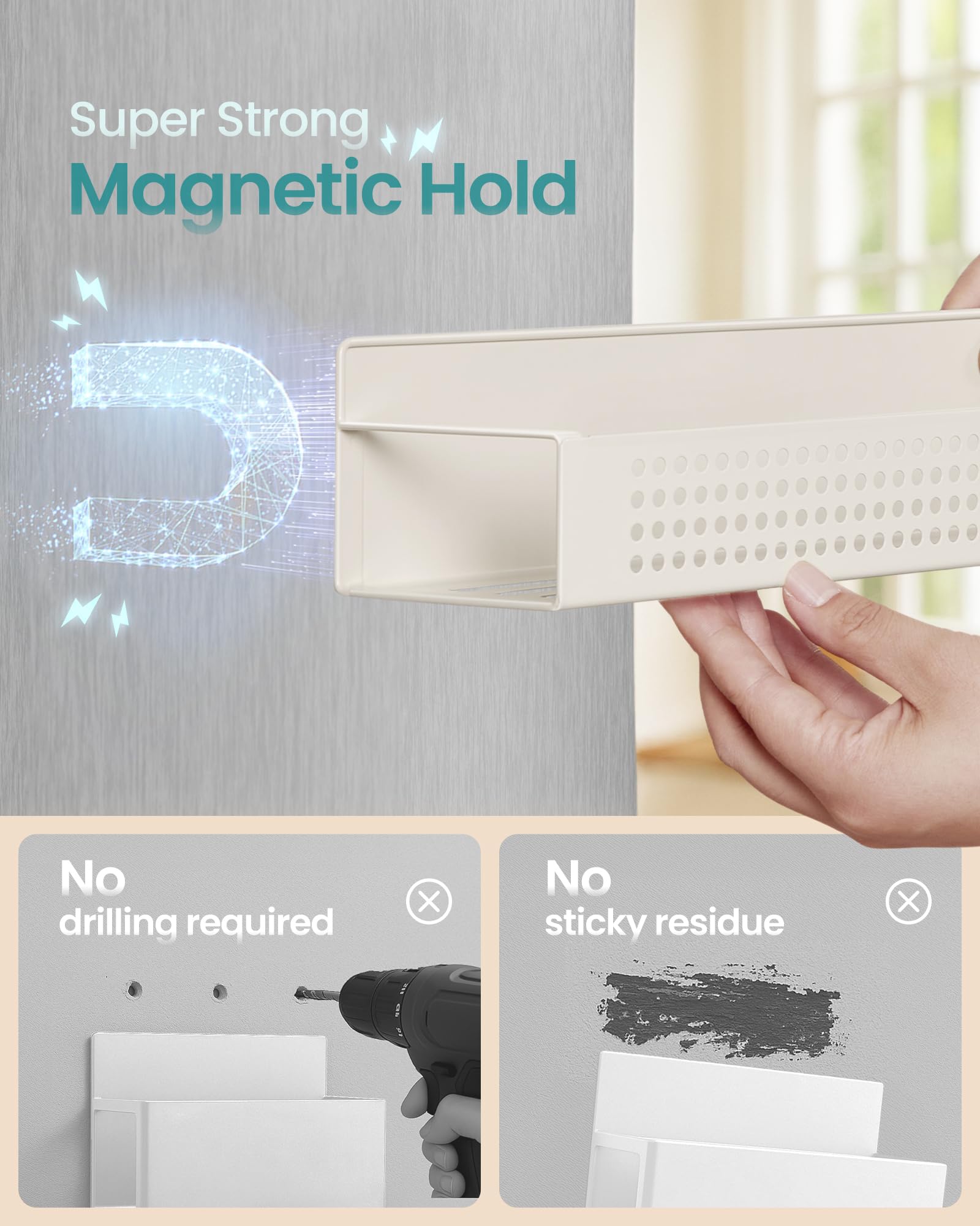 Songmics magnetic spice rack small front view for compact storage