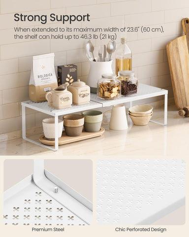 Songmics strong steel pantry organizers offer dependable weight support.