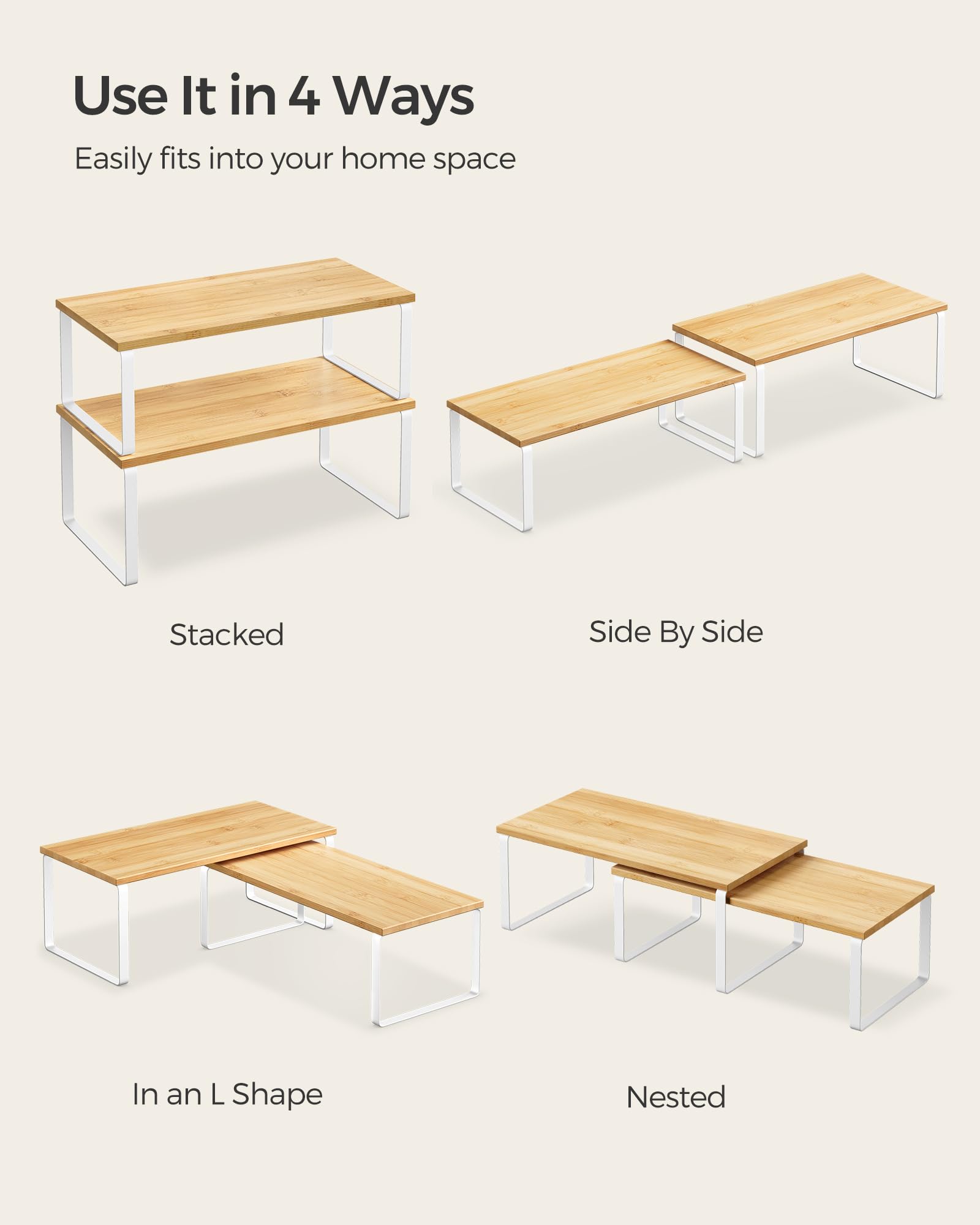 SONGMICS versatile storage in bathroom or dresser area for tidy organization.