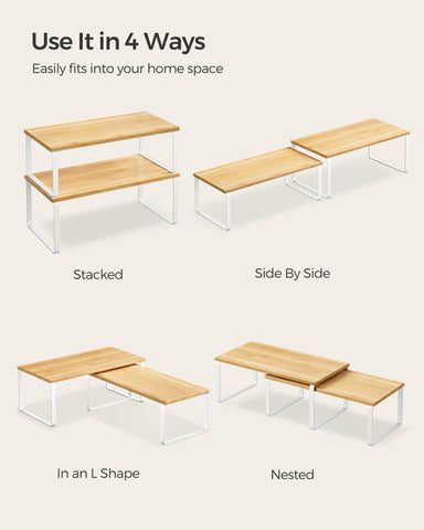 SONGMICS versatile storage in bathroom or dresser area for tidy organization.