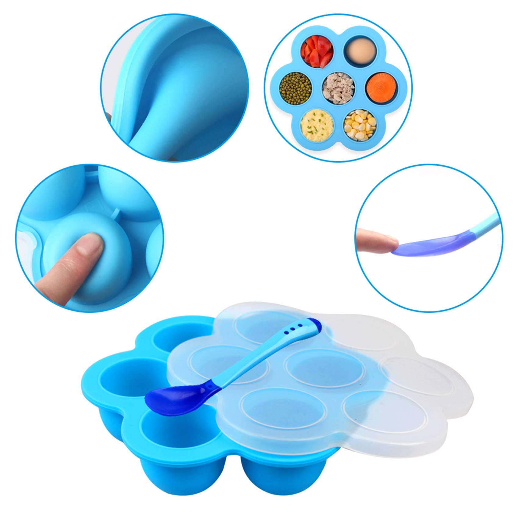Songziming egg bites mold lid shown for secure fridge storage and freshness.