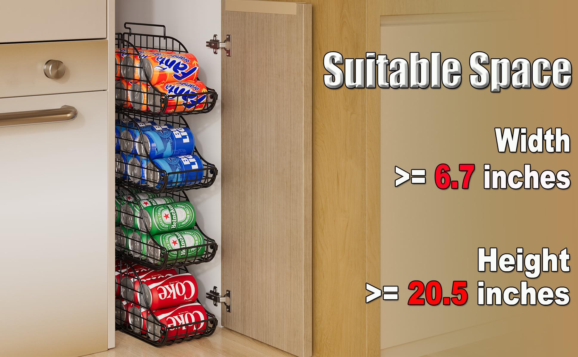 Sonyabecca beverage can dispenser ideal for organizing drinks and soda in the pantry.
