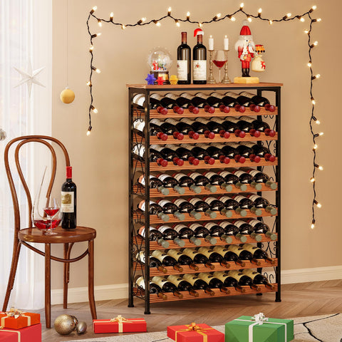 Sonyabecca tilting bottles design helps maintain cork moisture.