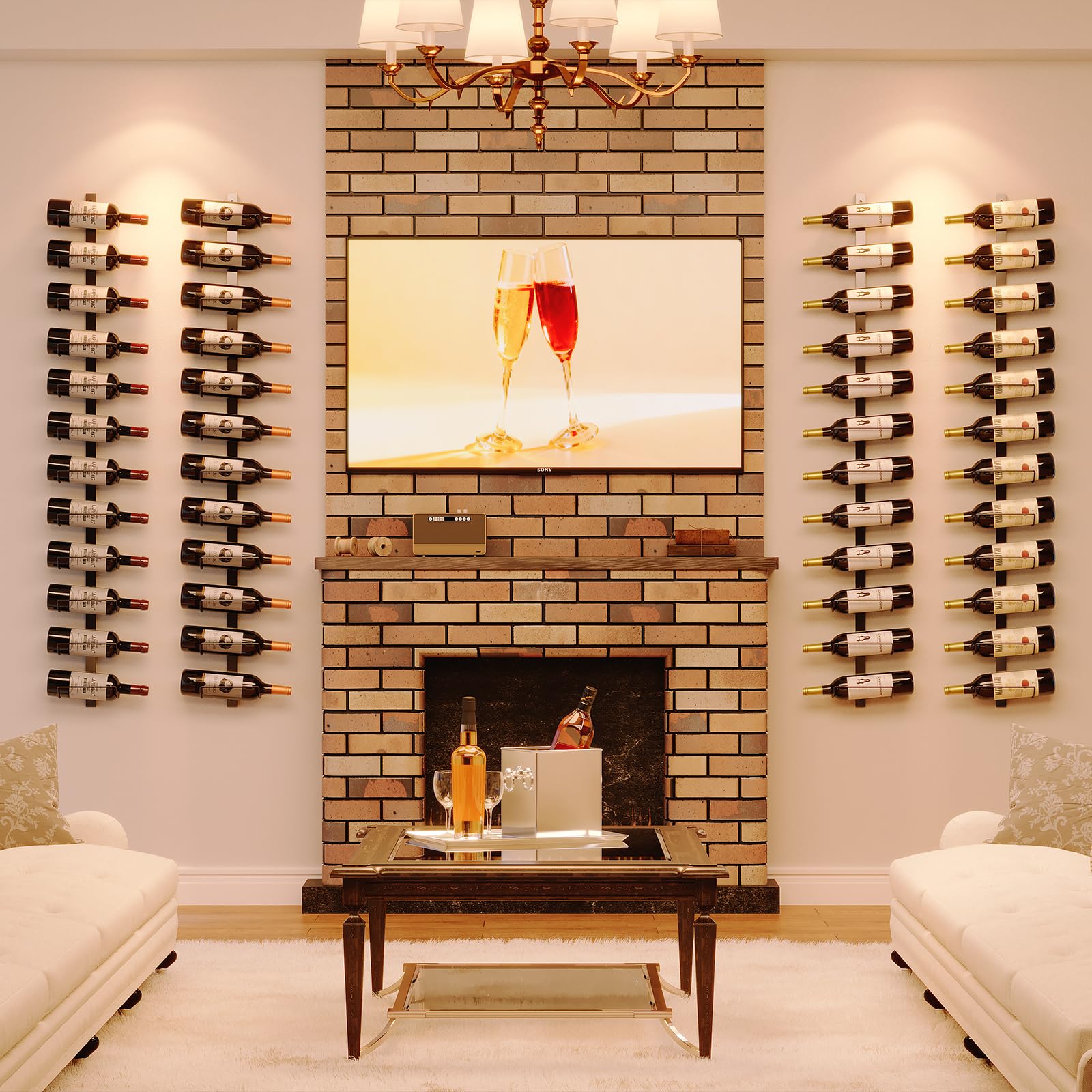 Sonyabecca detachable wall rack with four brackets enabling up to 12-bottle storage