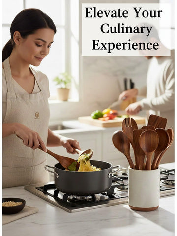 Soomgyeol teak utensils sourced sustainably for eco-friendly kitchens.