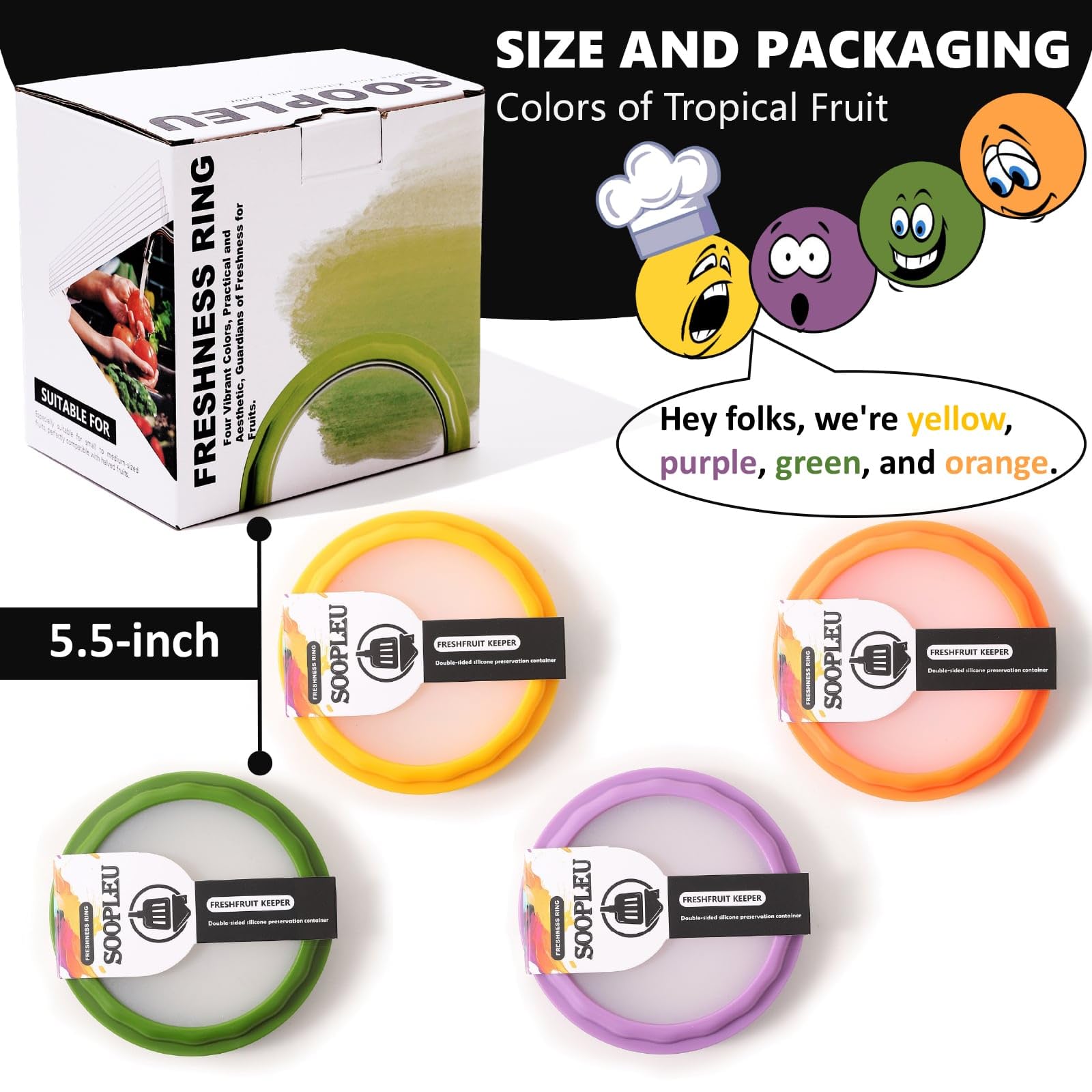 SOOPLEU Avocado Saver 4-Pack sealed lid minimizes browning and spoilage risk.