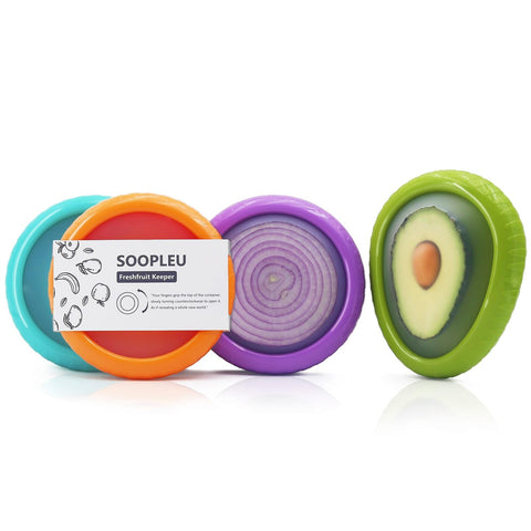 SOOPLEU avocado saver container open shows easy access for half avocado.