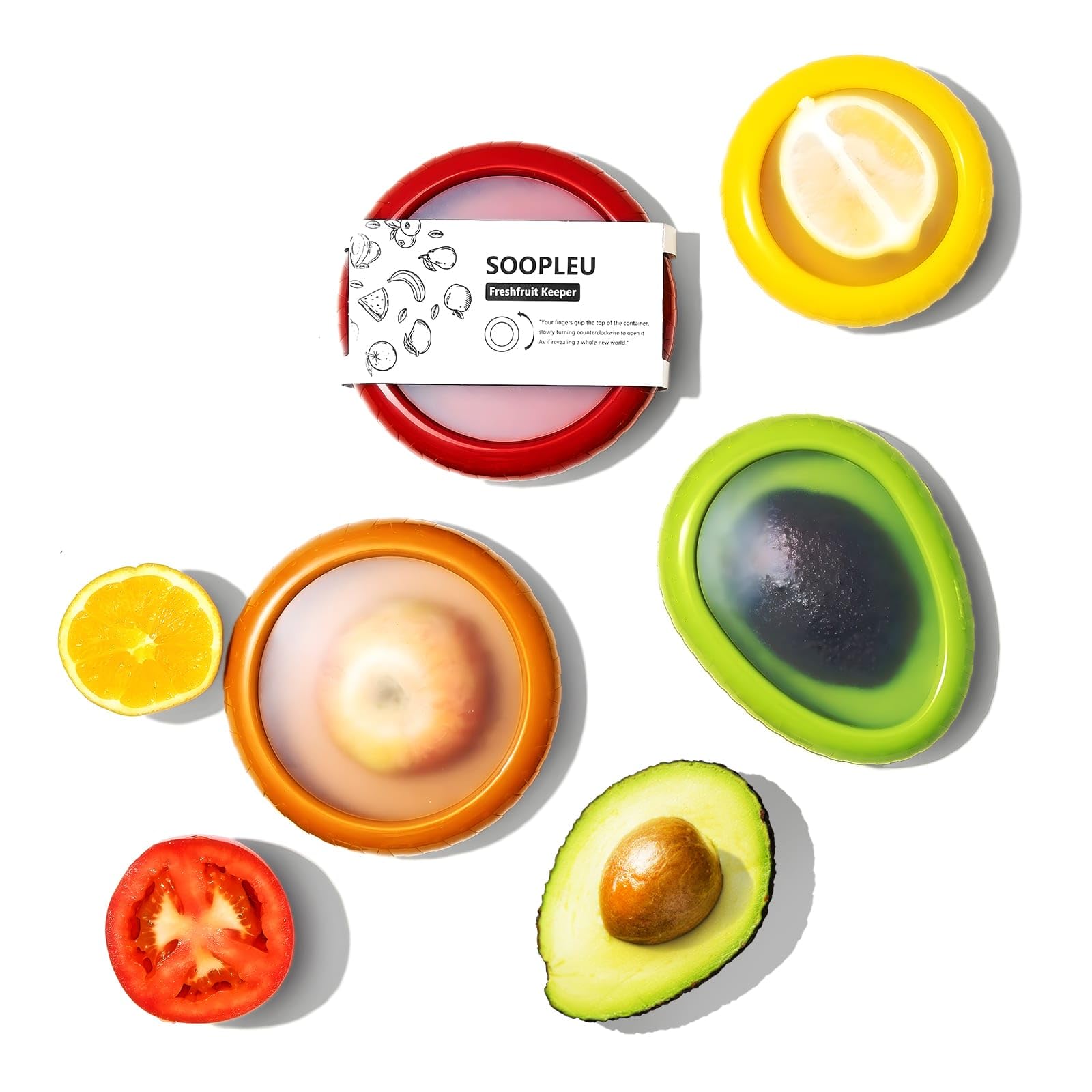 SOOPLEU avocado saver container for fresh halves and quick access.