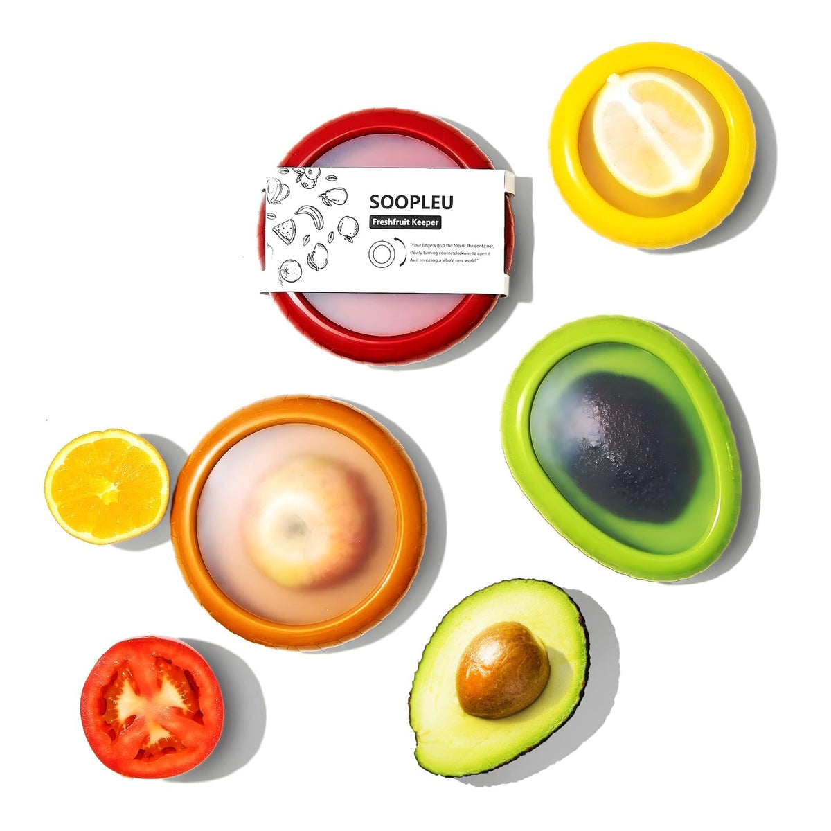 SOOPLEU avocado saver container for fresh halves and quick access.