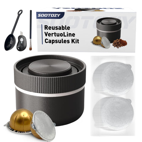 Sootozy reusable pods kit with Vertuo base for easy refilling and sealing