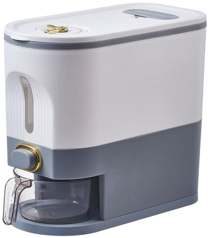 Sooyee 11 Lbs rice container showing capacity for easy stock planning.