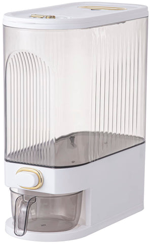 Sooyee clear rice dispenser with time scale for easy freshness tracking.