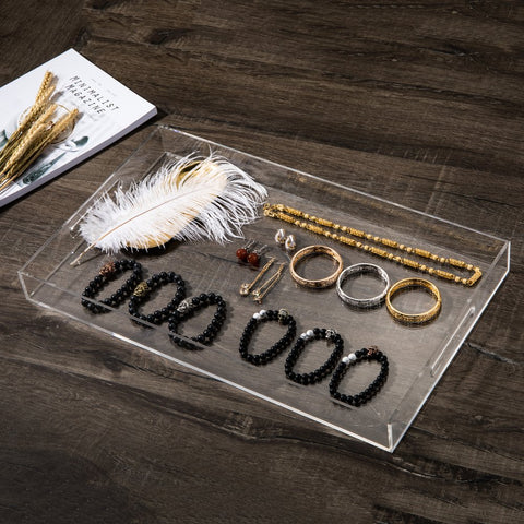 Sooyee tray on coffee table displaying layered decor