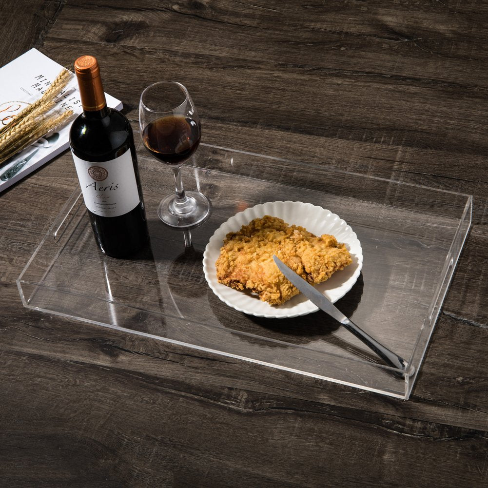 Sooyee clear acrylic tray emphasizes durable material and quality