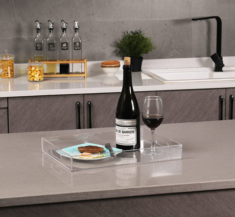 Sooyee clear tray with two handles for easy transport