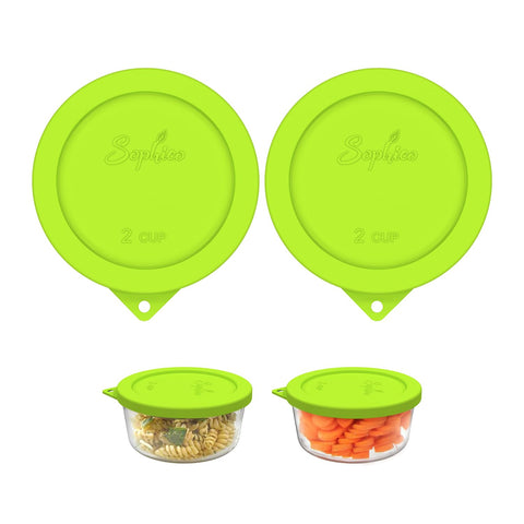 SOPHICO 2 Cup Round Silicone Lid with airtight seal preserves freshness.