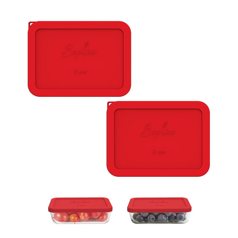 SOPHICO 3 Cup rectangle silicone cover forms airtight seal to keep contents fresh