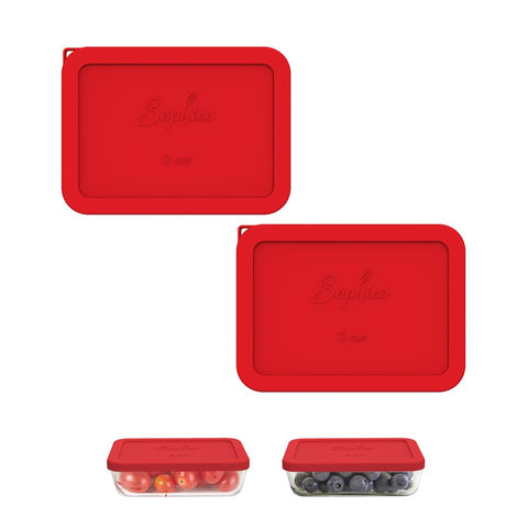 SOPHICO 3 Cup rectangle silicone cover forms airtight seal to keep contents fresh