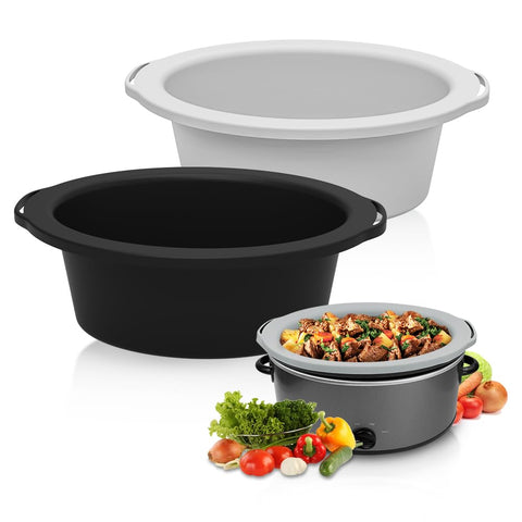 SOPHICO ChefAid silicone liner in a crock demonstrating easy cleanup and use