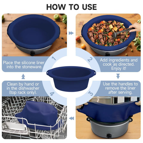 SOPHICO ChefAid silicone liner protects the crock interior during cooking