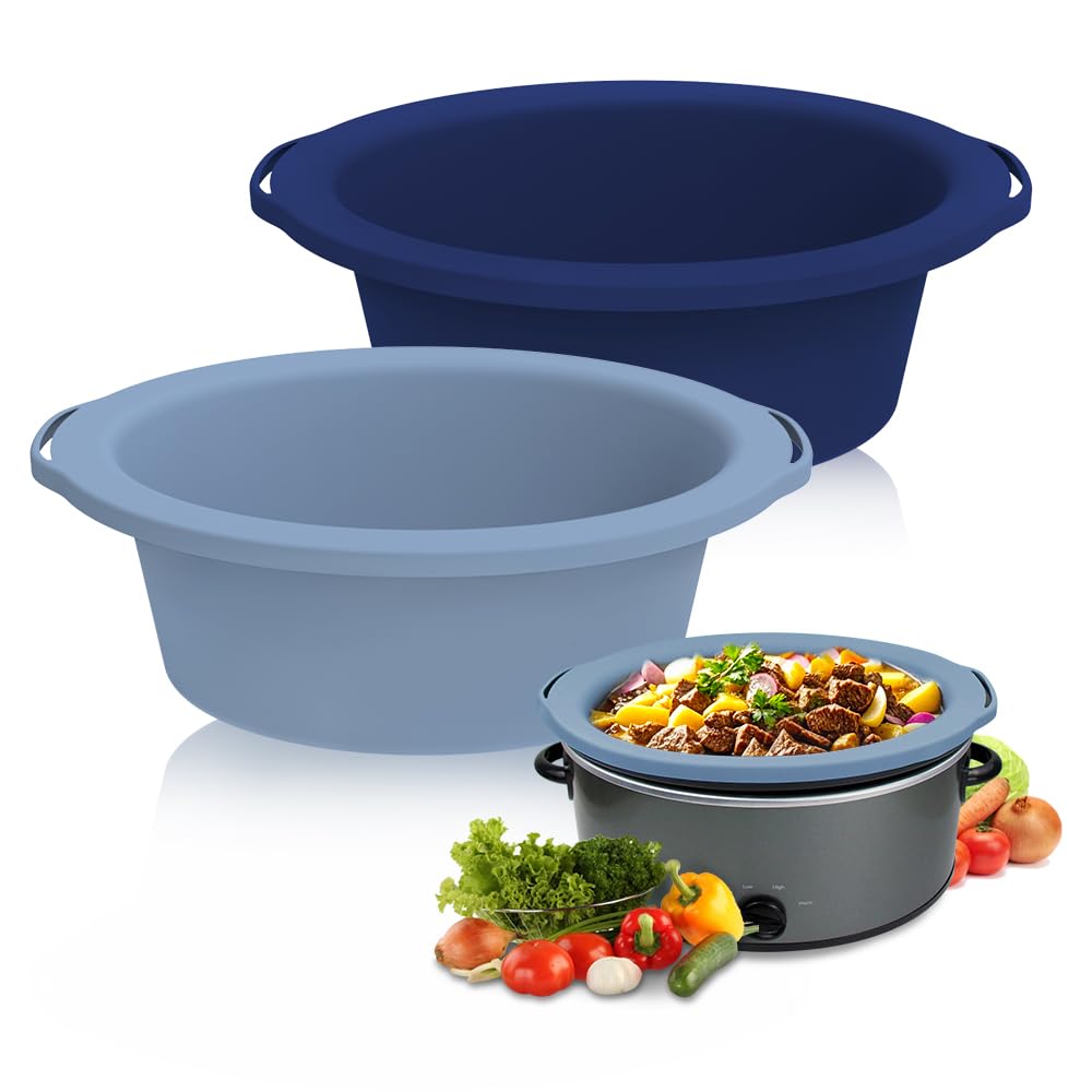 SOPHICO ChefAid silicone liner in use inside a slow cooker to prevent sticking and simplify cleanup