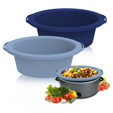 SOPHICO ChefAid silicone liner in use inside a slow cooker to prevent sticking and simplify cleanup