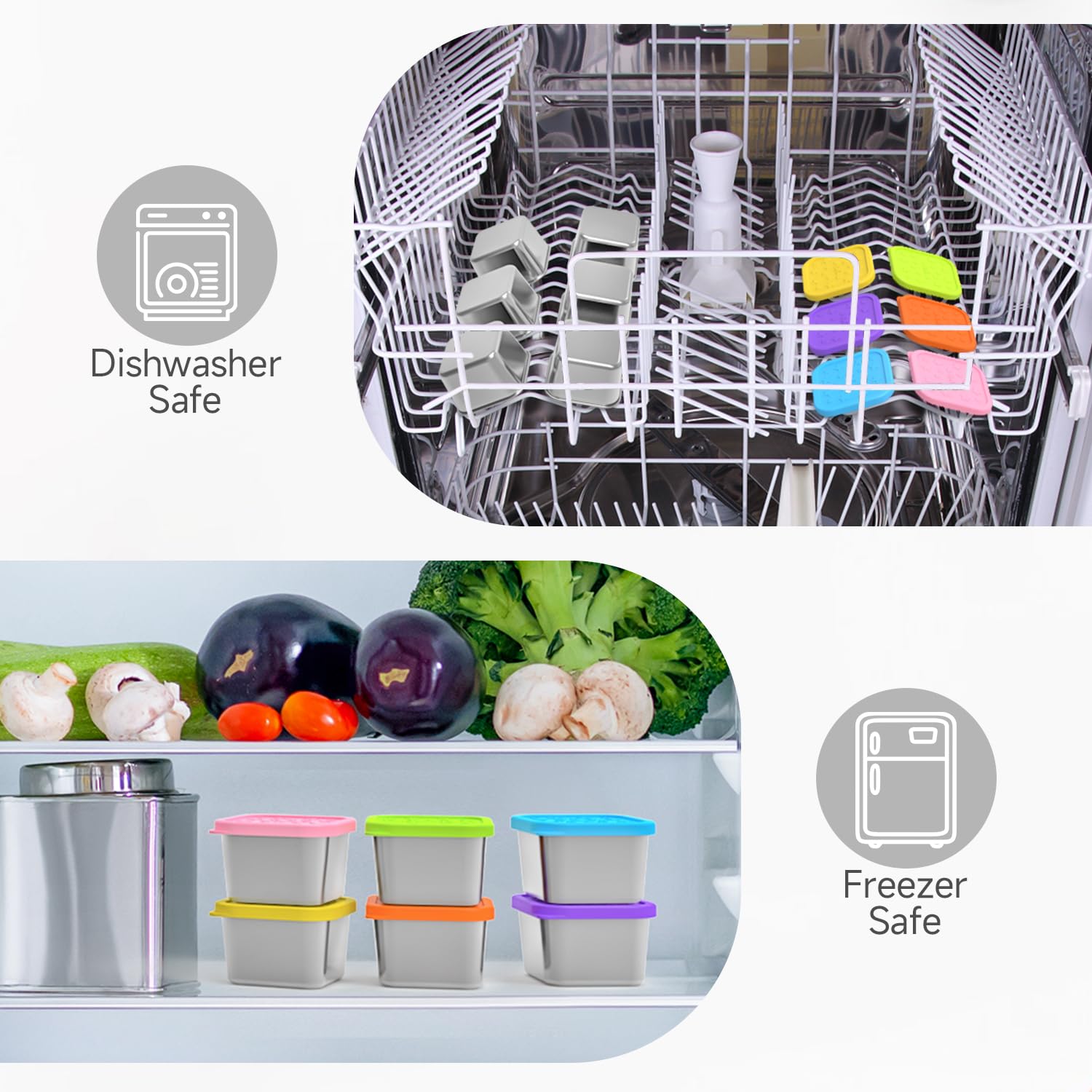 SOPHICO compact 6cm x 6cm snack container for easy packing.