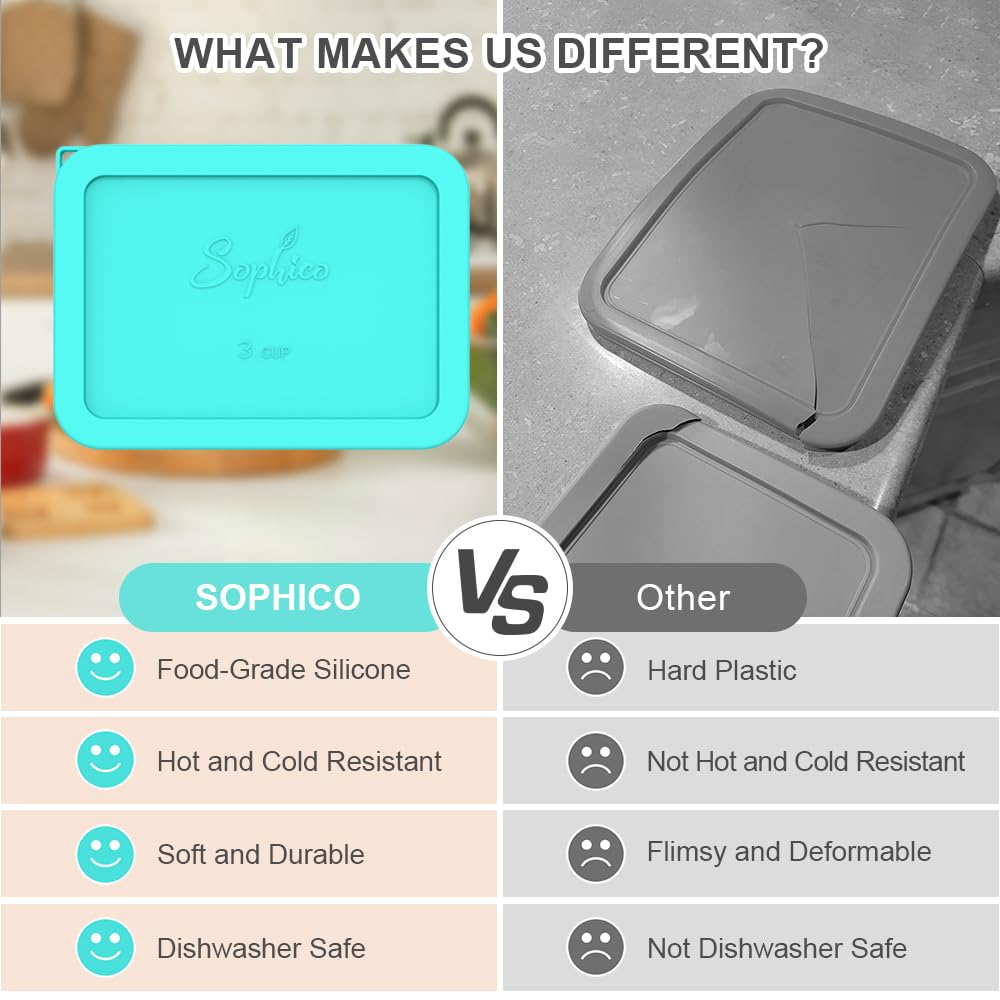 SOPHICO dishwasher-safe silicone lids are easy to clean and reuse.