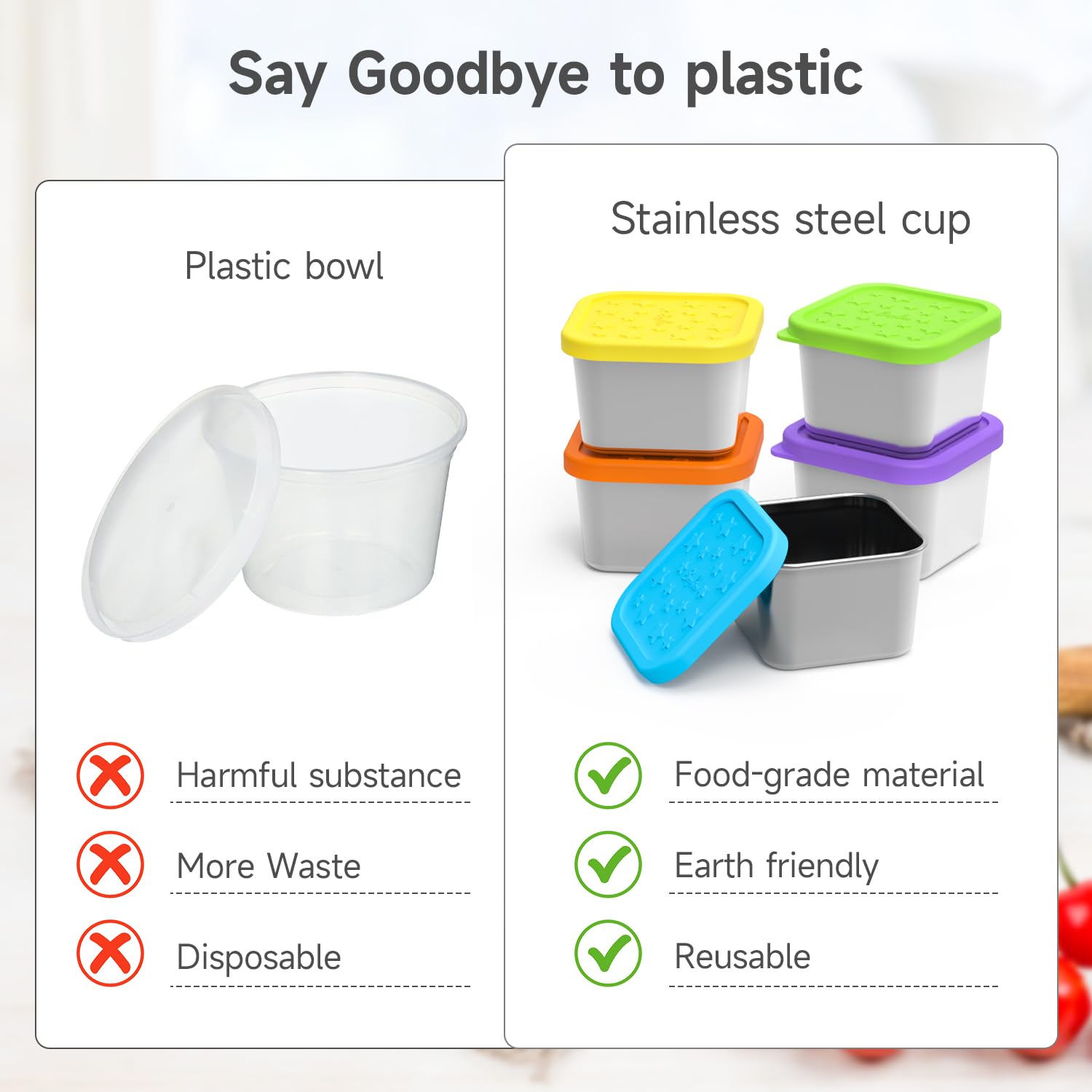 SOPHICO snack container is top-rack dishwasher-safe for easy cleaning.