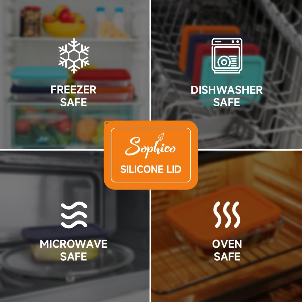 SOPHICO BPA-free silicone lid resists warping for long-term reuse.