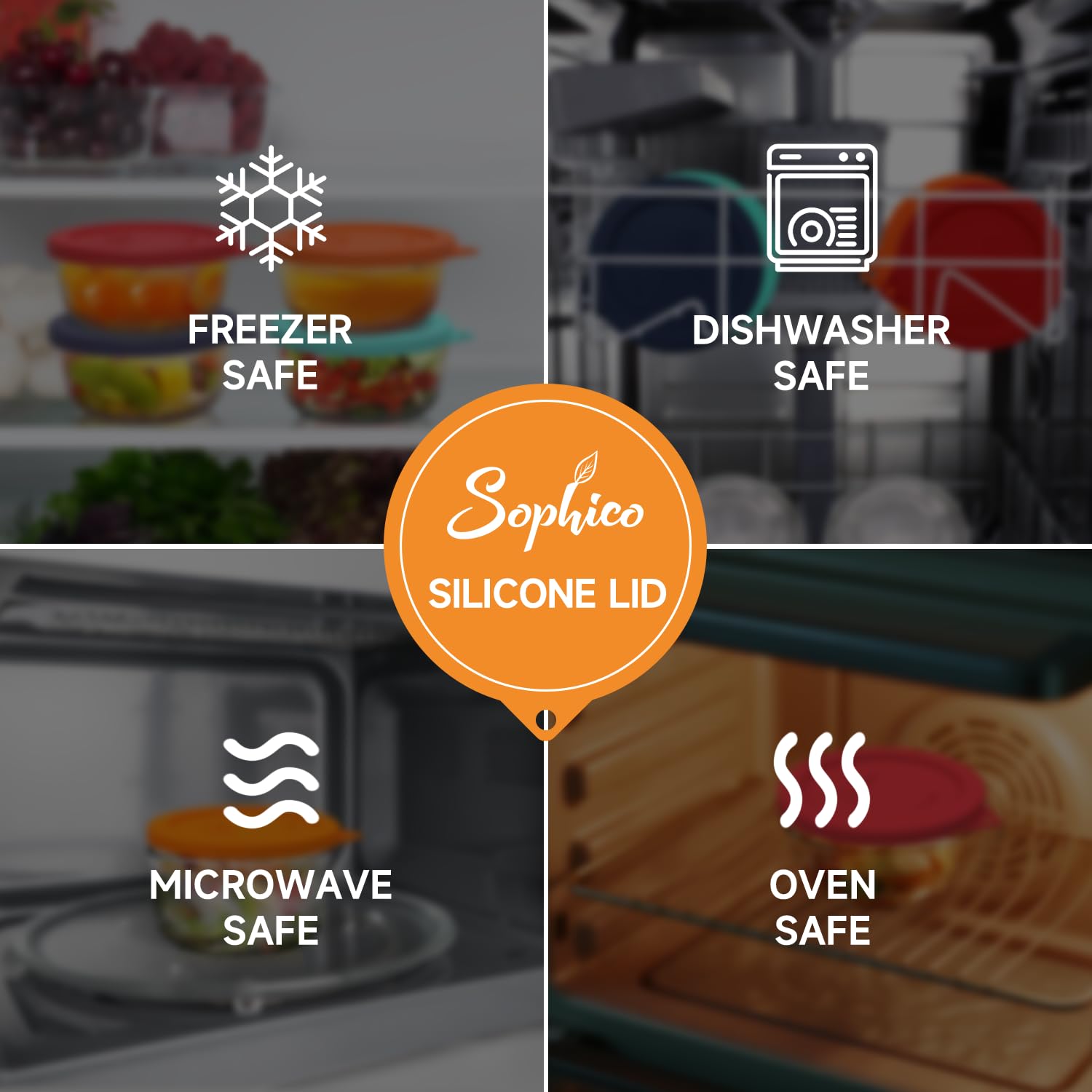 SOPHICO lid with hanging hole design for space-saving storage.