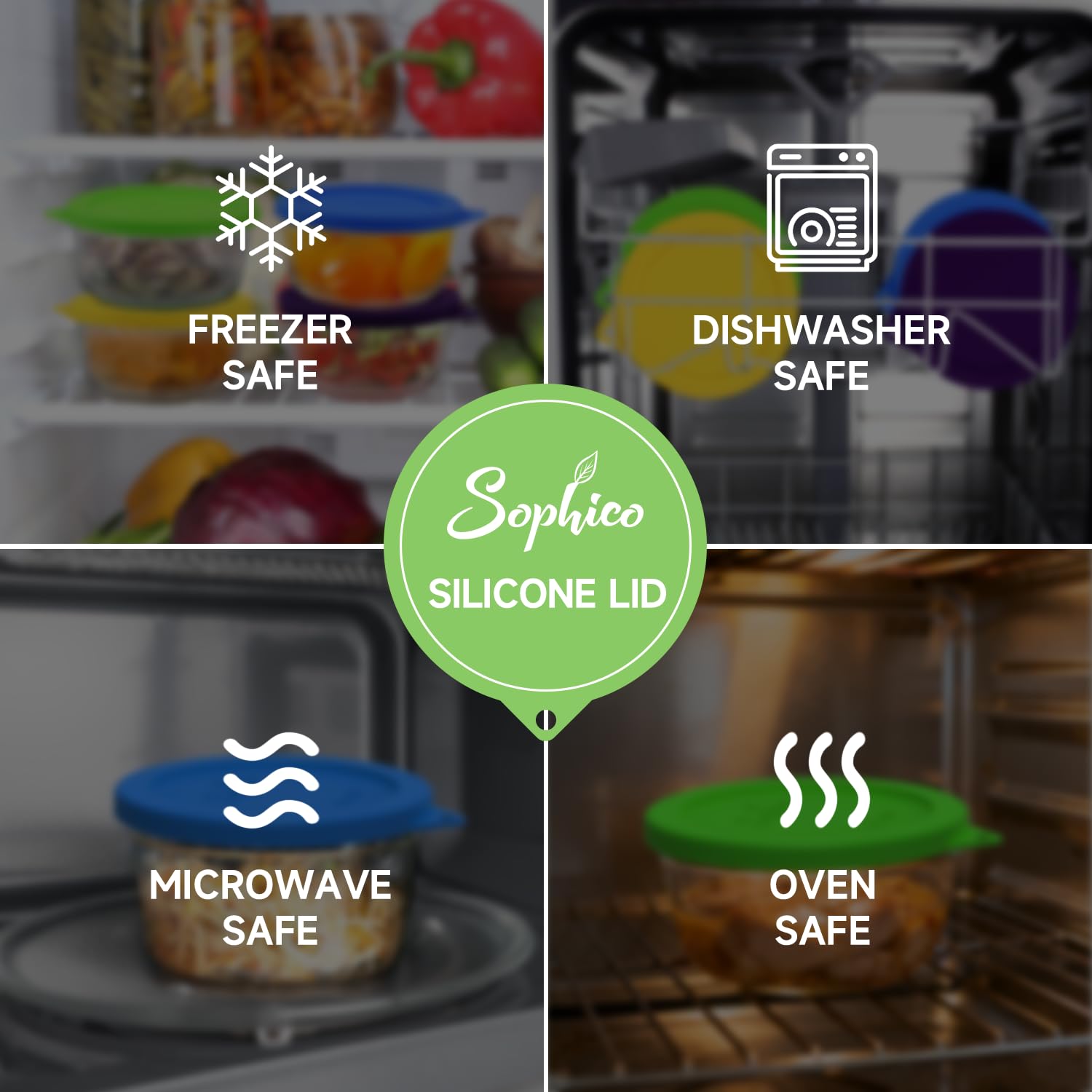 SOPHICO heat and cold resistant lid withstands extreme temperatures.
