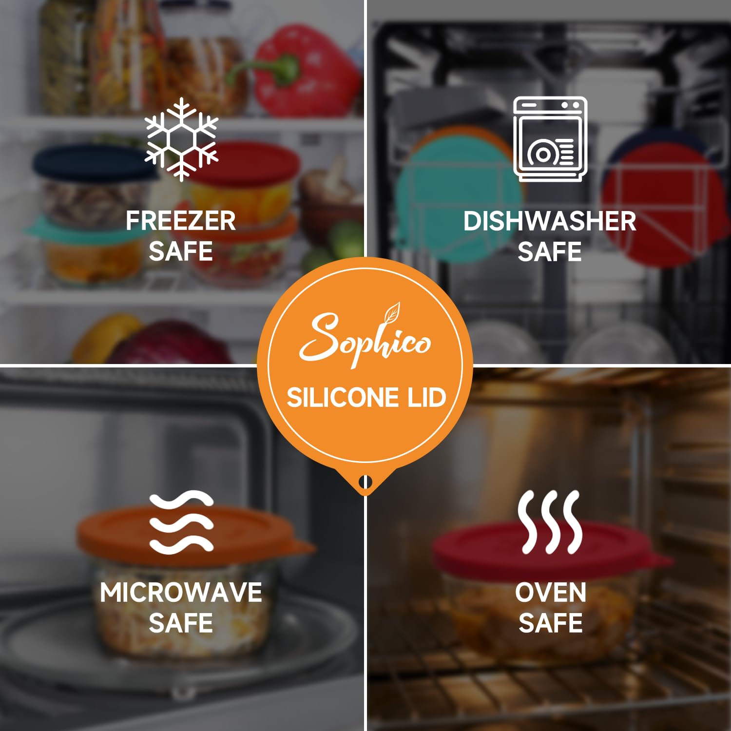 Sophico high temperature resistant lid handles hot and cold storage.